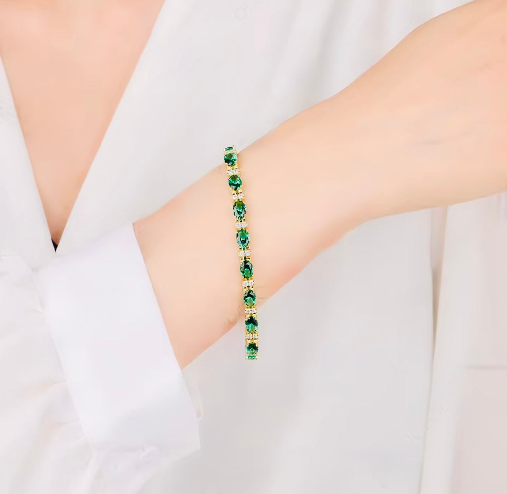 16CTW Lab Grown Diamonds Emerald Bracelets for Women Men 585 14K 10K Adjustable Chains for Engagement Wedding Christmas