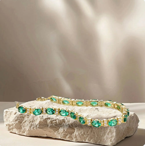 16CTW Lab Grown Diamonds Emerald Bracelets for Women Men 585 14K 10K Adjustable Chains for Engagement Wedding Christmas