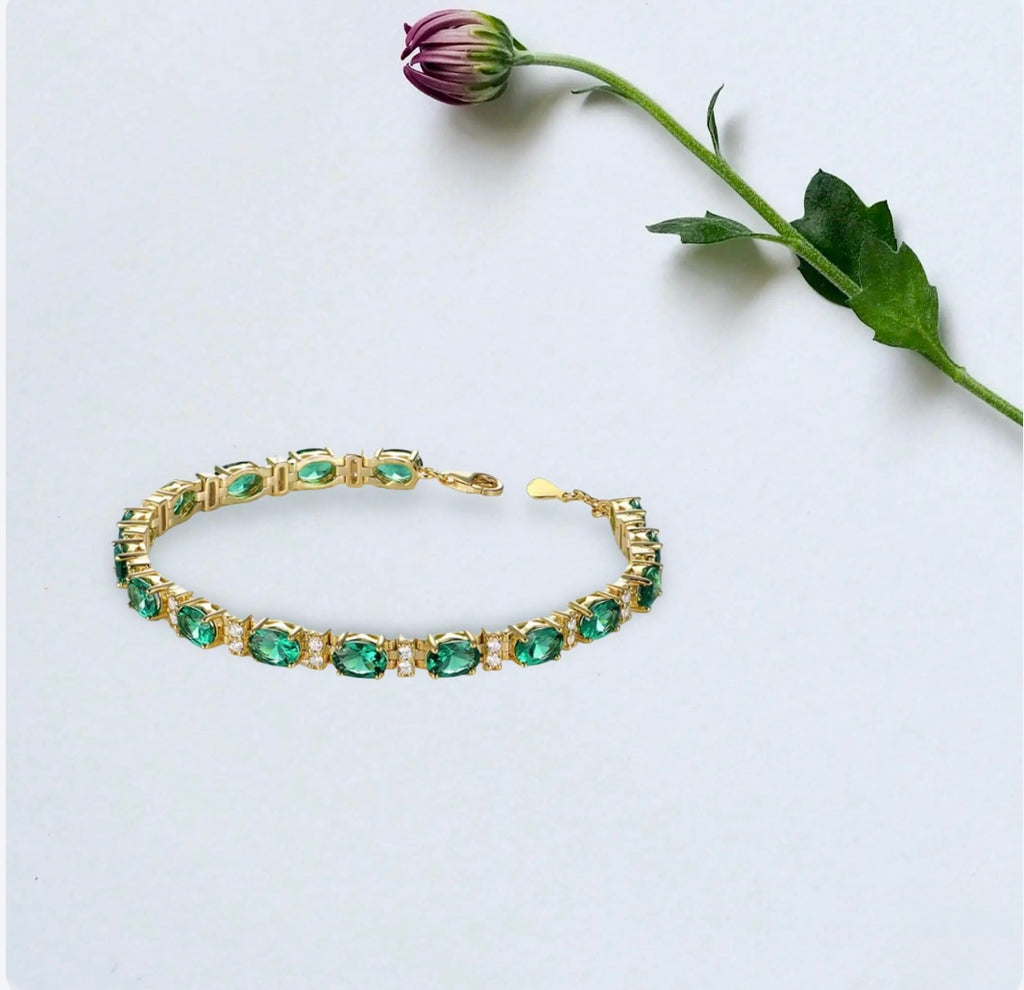 16CTW Lab Grown Diamonds Emerald Bracelets for Women Men 585 14K 10K Adjustable Chains for Engagement Wedding Christmas