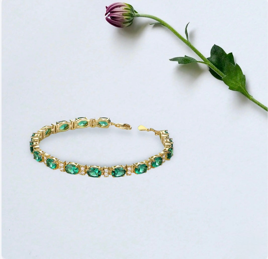 16CTW Lab Grown Diamonds Emerald Bracelets for Women Men 585 14K 10K Adjustable Chains for Engagement Wedding Christmas