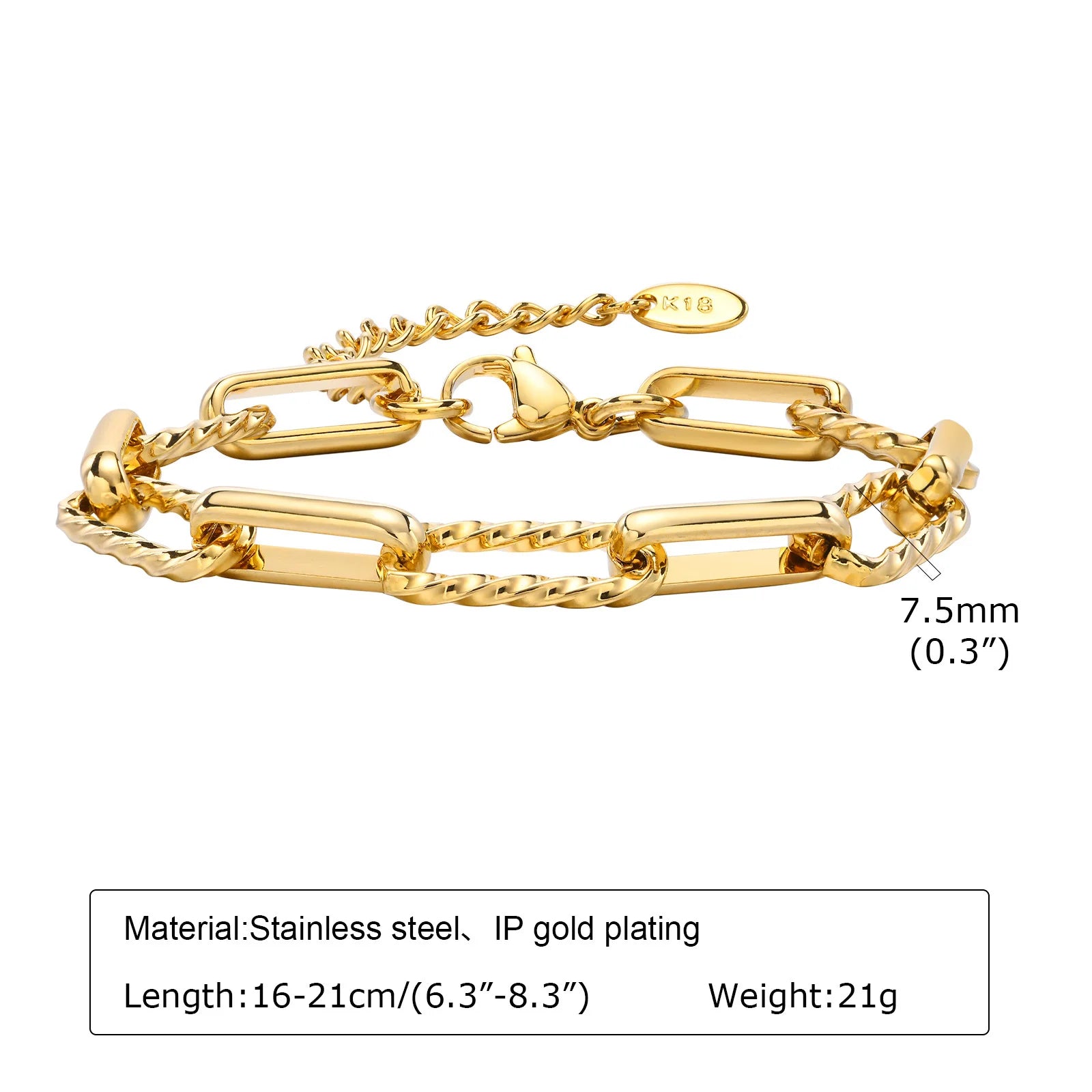Alura Bracelets 
Waterproof Stainless Steel Chain Bracelets