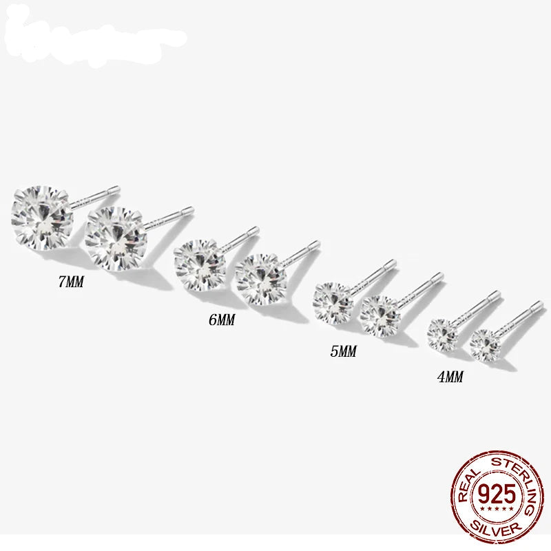 Stud Earrings 925 Sterling Silver