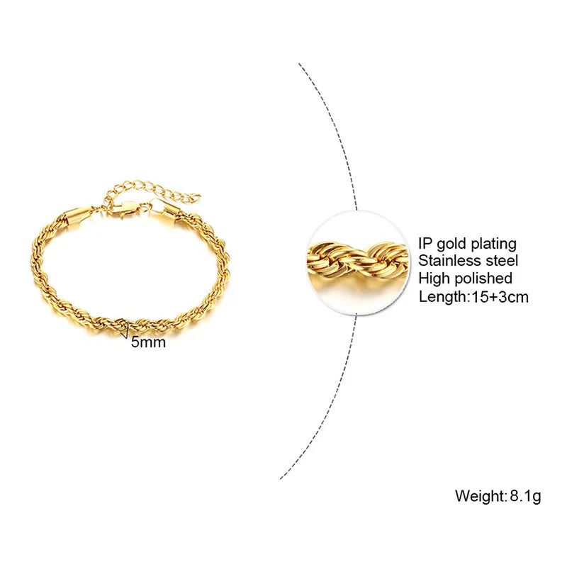 Alura Bracelets 
Waterproof Stainless Steel Chain Bracelets