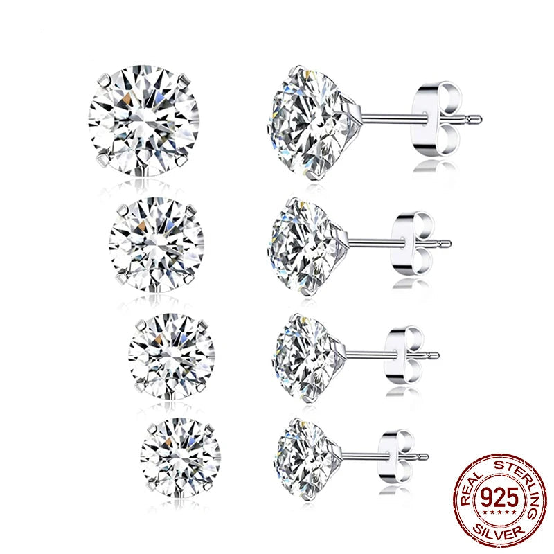 Stud Earrings 925 Sterling Silver