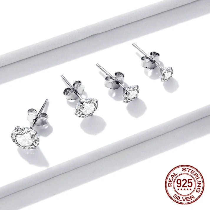 Stud Earrings 925 Sterling Silver