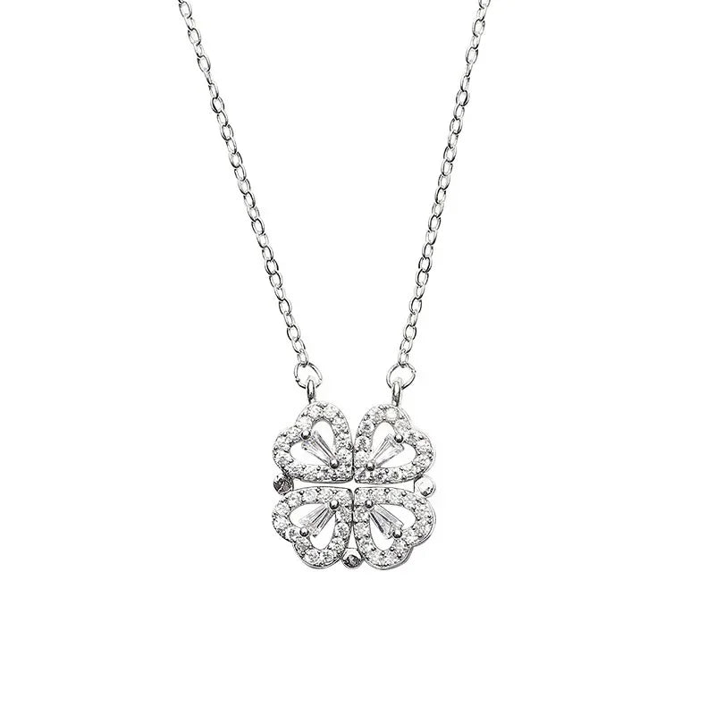 Classic Two Kinds of Wear Fashion Fold Love Heart Pendant Necklace